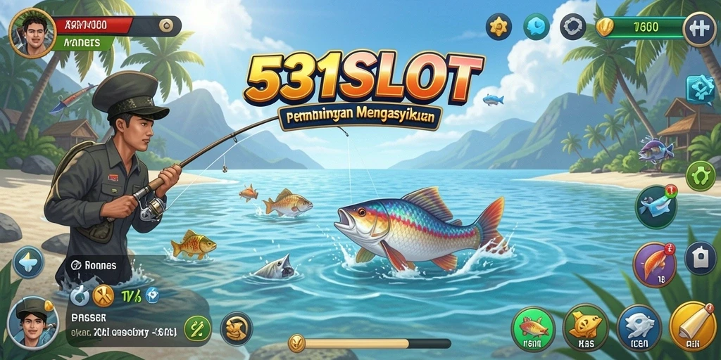 Gameplay 531SLOT dengan ikan yang beragam dan pemandangan yang memukau.