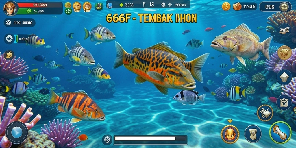 Tampilan gameplay Tembak Ikan penuh warna dan menarik.