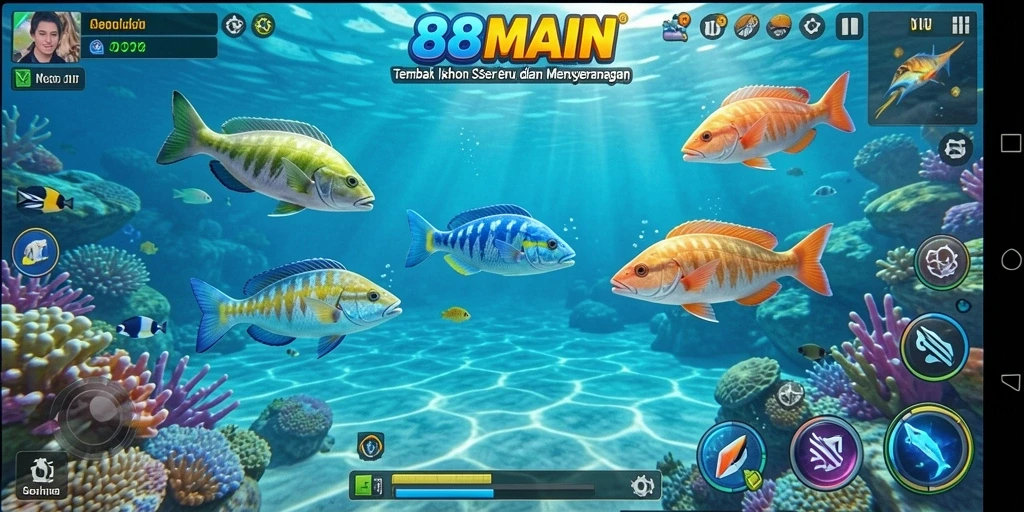 Tampilan gameplay seru dalam Tembak Ikan 88MAIN.