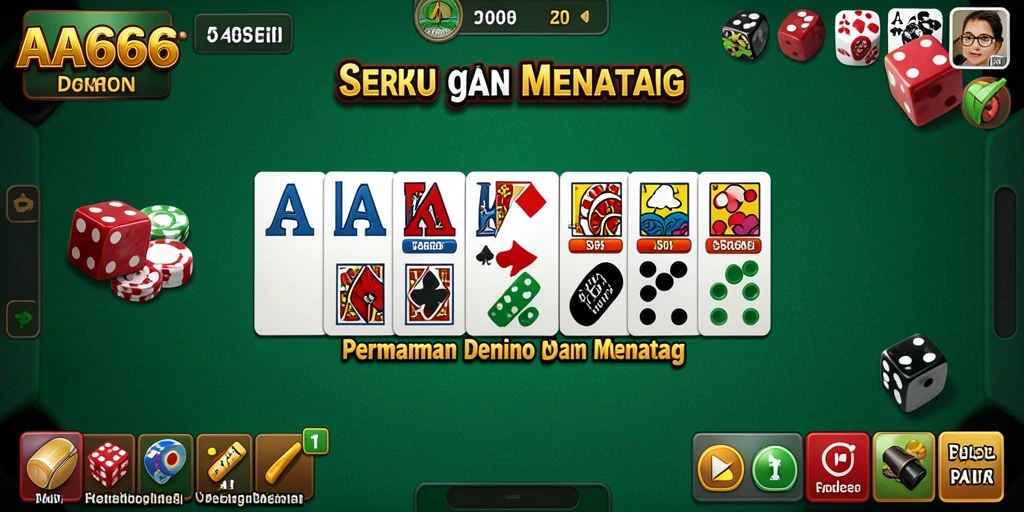 Tampilan gameplay seru dalam permainan Domino AA666.
