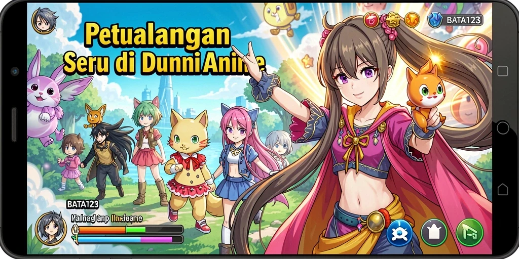 Tampilan gameplay BATA123 yang penuh warna dan aktif.