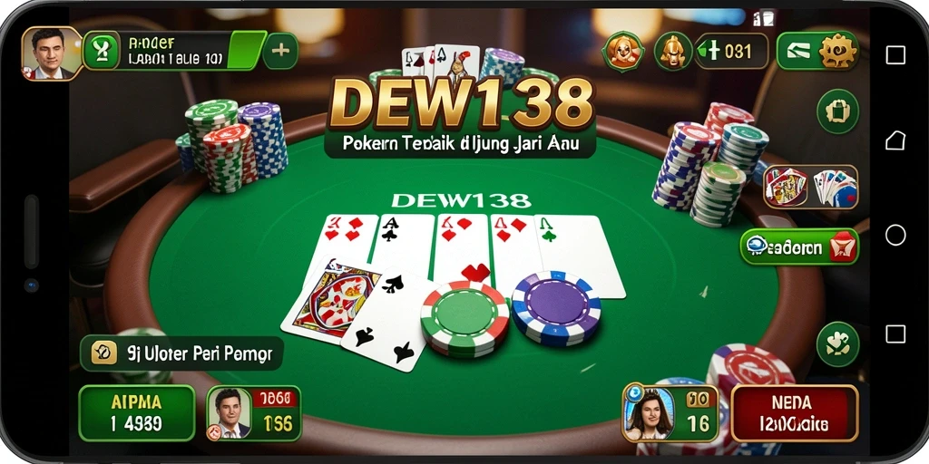 Screenshot DEWI138 menampilkan gameplay intens permainan Poker.