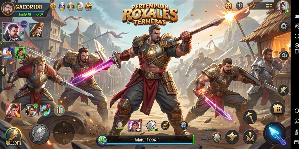 Screenshot GACOR108 menampilkan aksi seru gameplay Battle Royale.