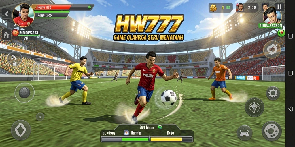 Screenshot HW777 menampilkan aksi mendebarkan dalam permainan olahraga.