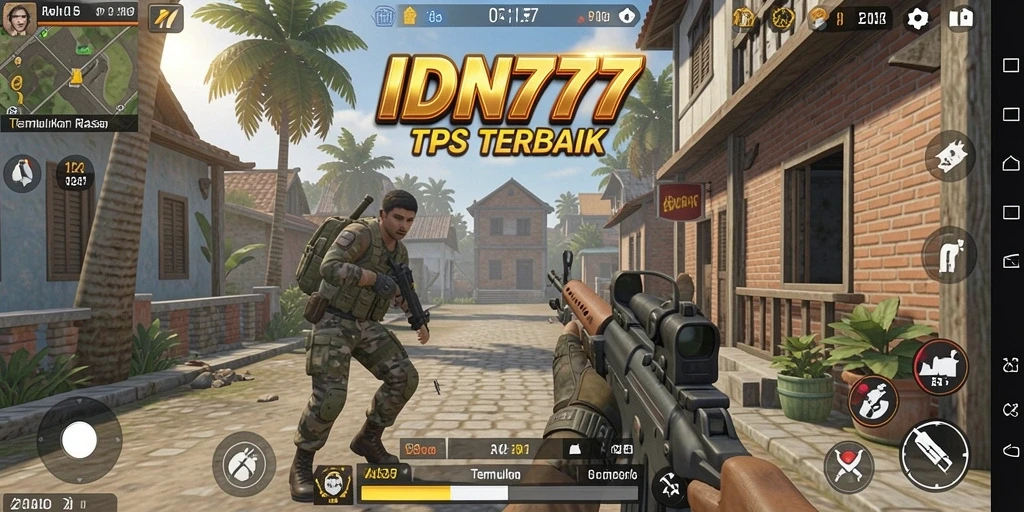 Tampilan gameplay menegangkan dari IDN777 dalam mode TPS.