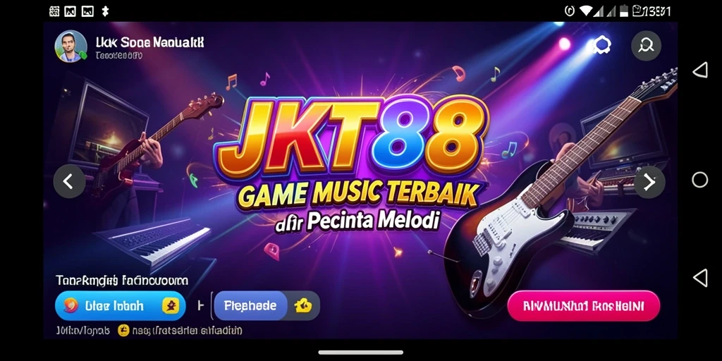Screenshot gameplay JKT88 menampilkan aksi bermain musik yang seru.