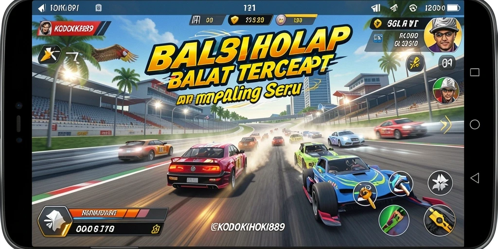 Tampilan aksi balap seru dalam KODOKHOKI889 yang penuh tantangan.