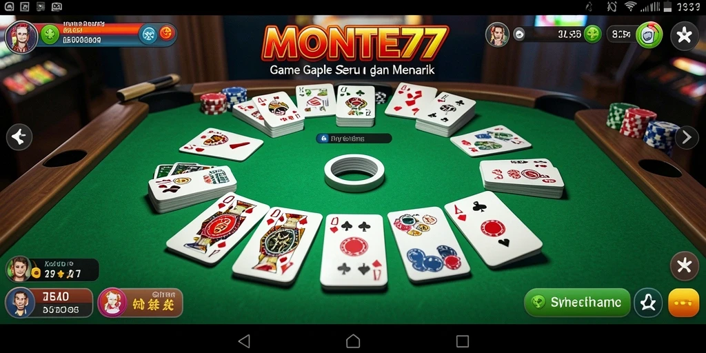 Tampilan gameplay seru dari MONTE77 saat bermain Gaple.