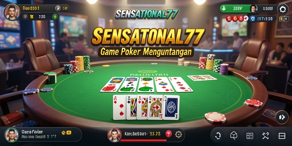 Tampilan gameplay SENSATIONAL77 yang menarik dalam permainan Poker.