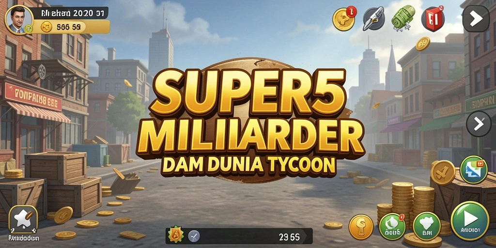 Tangkapan layar dari gameplay SUPER5 dengan tampilan bisnis yang menarik.